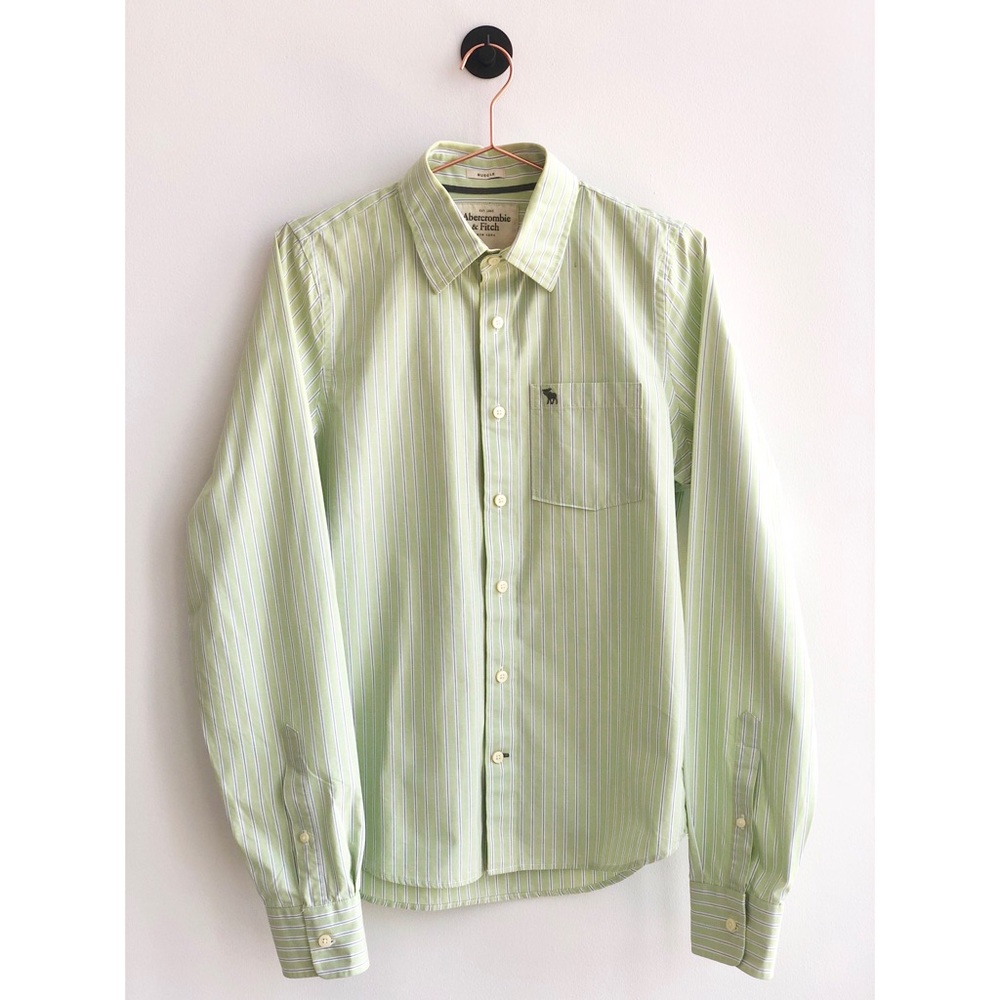 Abercrombie & Fitch Muscle Shirt Green Stripe